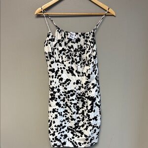 Princess Polly Animal Print Mini Dress Size 6 Black White Slip Style